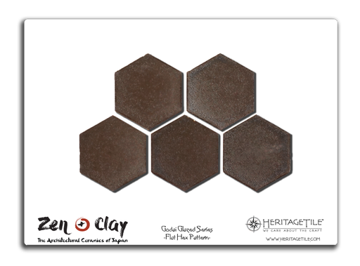 Sample Card - Godai Glazed Flat Hex (Metallic Bronze)